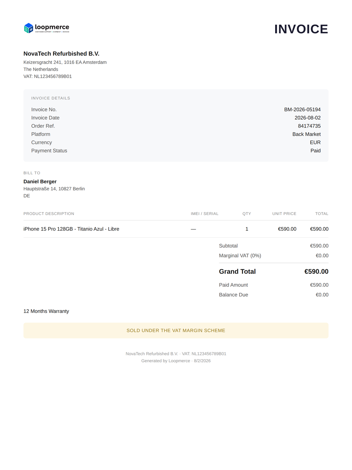 Modern invoice template