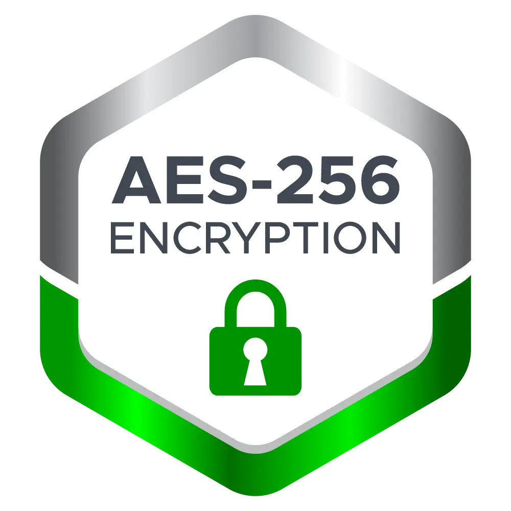 AES-256 encryption badge